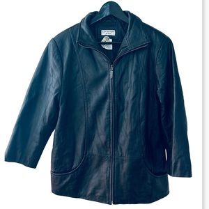 Covington jacket genuine leather black size L/G 14/16 sleeve 3/4